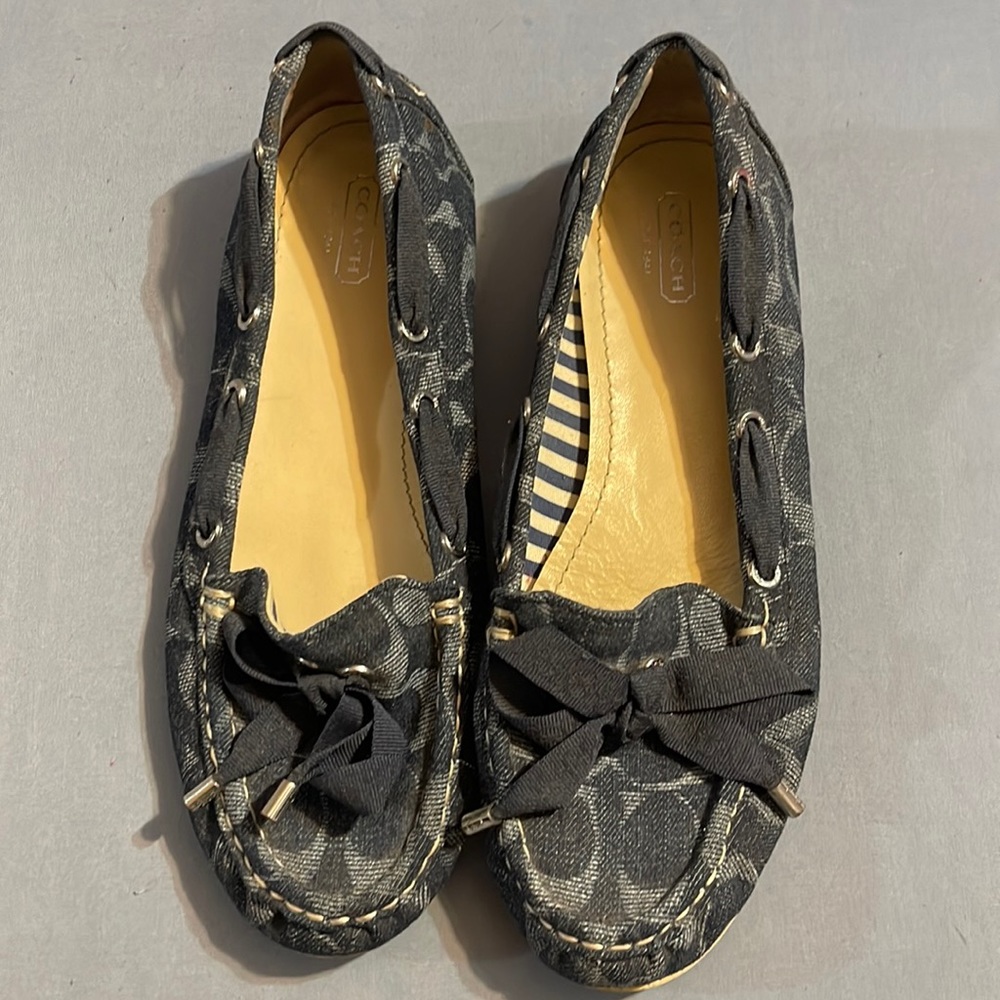 Women’s size 10 coach denim canvas flats